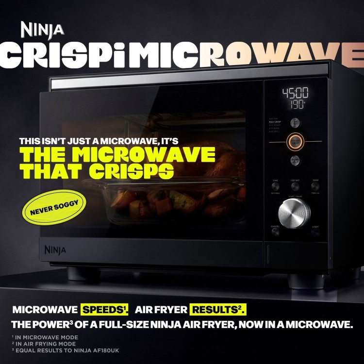Ninja CRISPi 5.2L Microwave Air Fryer & Oven – Black  3-in-1 Multi-Function Cooker