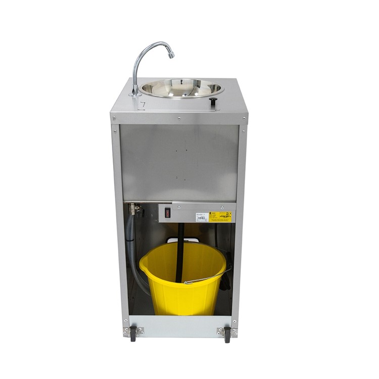 Parry MWBT 15ltr Heated Single Bowl Portable Hand Washing Station - Stainless Steel