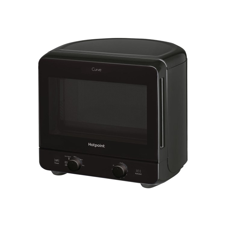 GRADE A1 - Hotpoint MWH1311B 13L 700W Freestanding Curve Microwave Oven Black