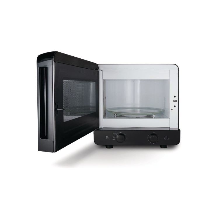 GRADE A1 - Hotpoint MWH1311B 13L 700W Freestanding Curve Microwave Oven Black