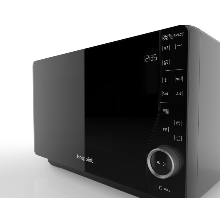 GRADE A2 - Hotpoint MWH2622MB Xtraspace Flatbed 25L Microwave Oven With Grill - Black