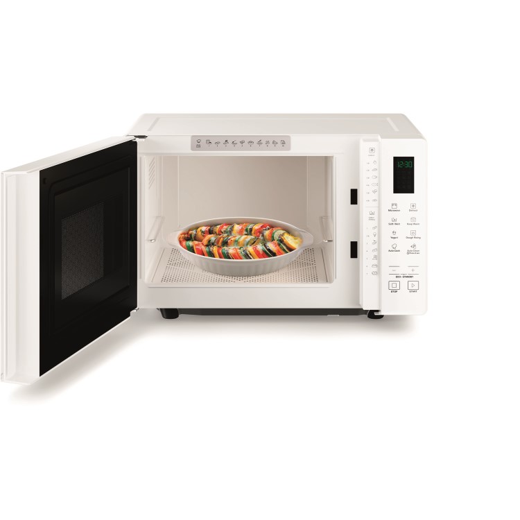 GRADE A3 - Hotpoint MWHF201W Xtraspace Flatbed 20L Microwave Oven - White