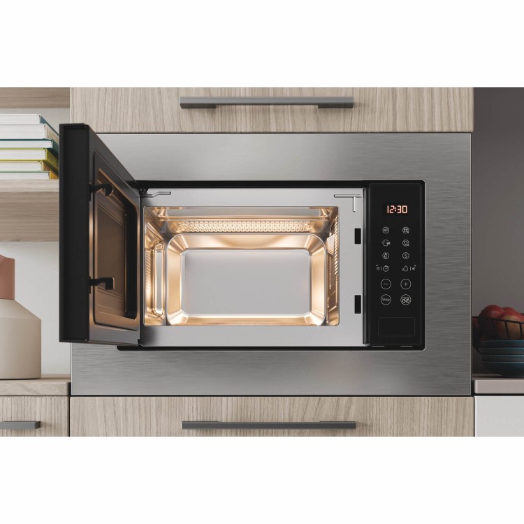 Indesit Built-In 800W Microwave with Grill - Stainless Steel