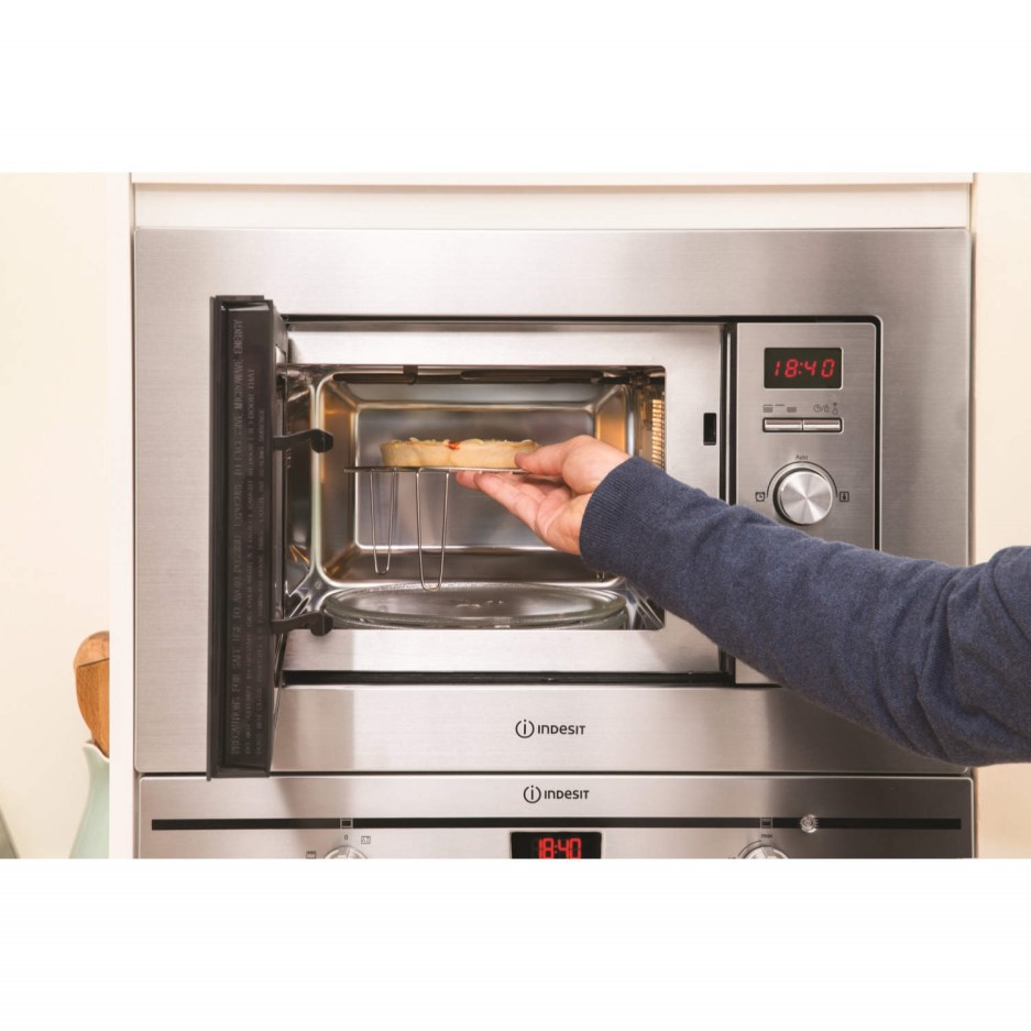 Indesit MWI1221X 800W 20L Builtin Microwave Oven With Grill Stainless Steel Appliances Direct