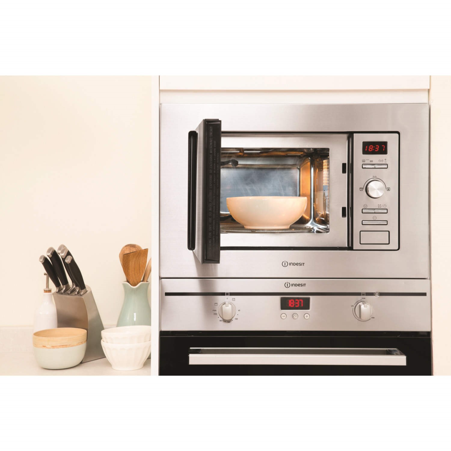 Indesit MWI1221X 800W 20L Builtin Microwave Oven With Grill Stainless