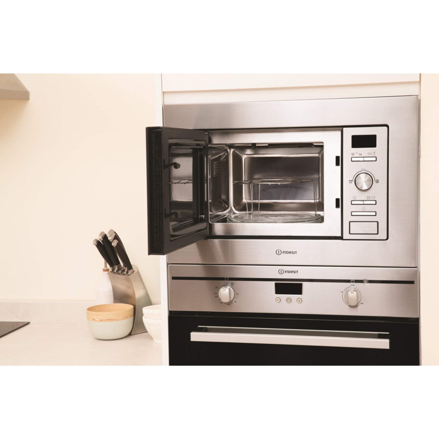 Indesit MWI1221X 800W 20L Builtin Microwave Oven With Grill Stainless