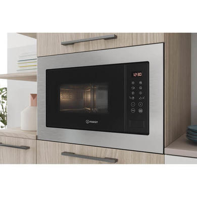 GRADE A3 - Indesit Built-In 900W Microwave with Grill - Stainless Steel