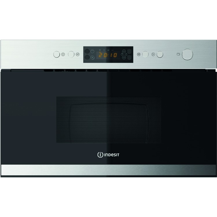 Refurbished Indesit Aria MWI3213IX 22L 750W Built In Microwave with Grill Stainless Steel