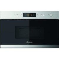 Refurbished Indesit Aria MWI3213IX 22L 750W Built In Microwave with Grill Stainless Steel