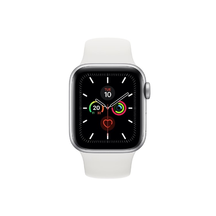 Apple Watch Series 5 GPS 40mm Silver Aluminium Case with White Sport Band