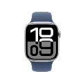 Apple Watch Series 10 GPS 42mm Silver Aluminium Case with Denim Sport Band - S/M