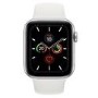 Apple Watch Series 5 GPS + Cellular 44mm Silver Aluminium Case with White Sport Band