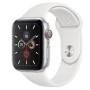 Apple Watch Series 5 GPS + Cellular 44mm Silver Aluminium Case with White Sport Band