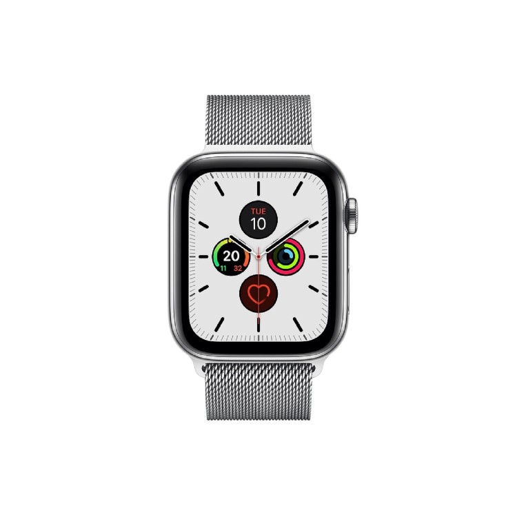 Apple Watch Series 5 GPS + Cellular 44mm Stainless Steel Case with Stainless Steel Milanese Loop