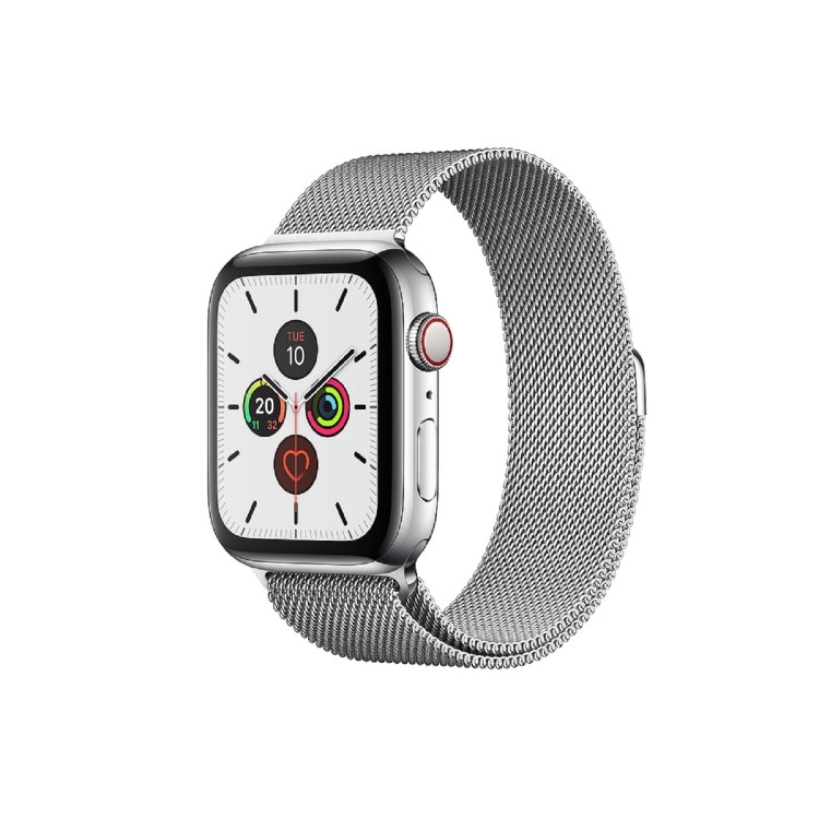 Apple Watch Series 5 GPS + Cellular 44mm Stainless Steel Case with Stainless Steel Milanese Loop