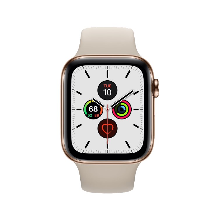 Apple Watch Series 5 GPS + Cellular 44mm Gold Stainless Steel Case with Stone Sport Band