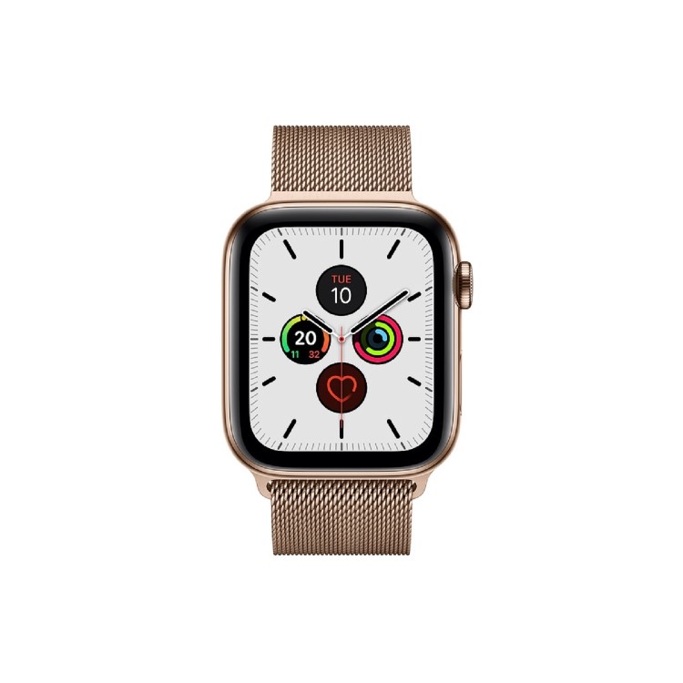 Apple Watch Series 5 GPS + Cellular 44mm Gold Stainless Steel Case with Gold Milanese Loop