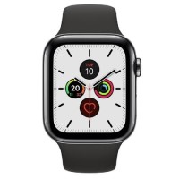 Apple Watch Series 5 GPS + Cellular 44mm Space Black Stainless Steel Case with Black Sport Band