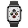 Apple Watch Series 5 GPS + Cellular 44mm Space Black Stainless Steel Case with Black Sport Band