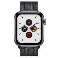 Apple Watch Series 5 GPS + Cellular 44mm Space Black Stainless Steel Case with Space Black Milanese