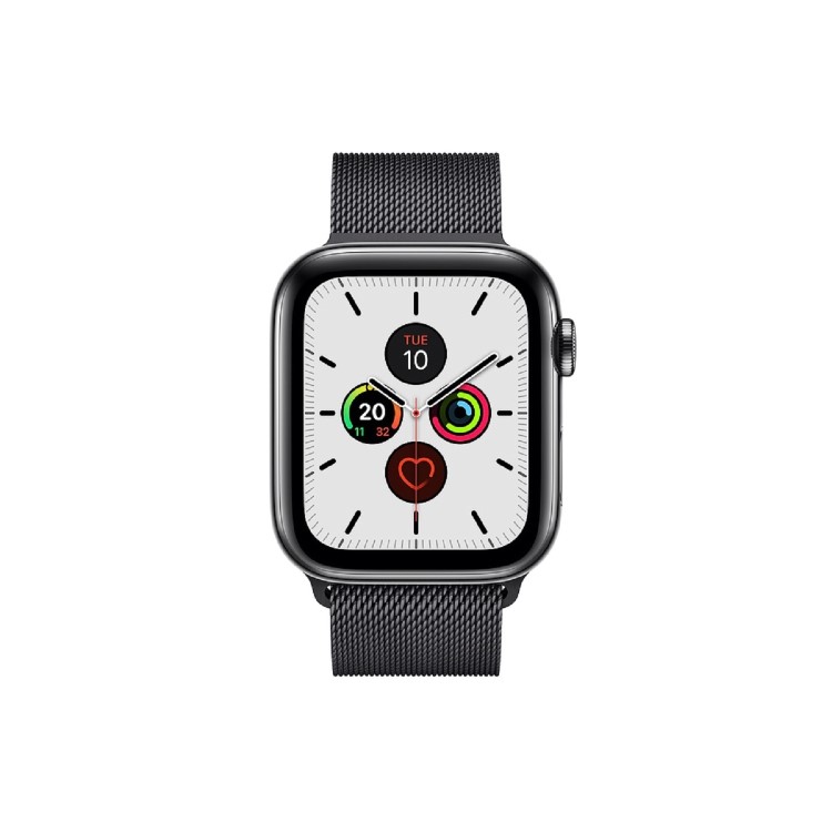 Apple Watch Series 5 GPS + Cellular 44mm Space Black Stainless Steel Case with Space Black Milanese