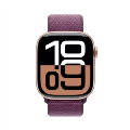 Apple Watch Series 10 GPS 46mm Rose Gold Aluminium Case with Plum Sport Loop