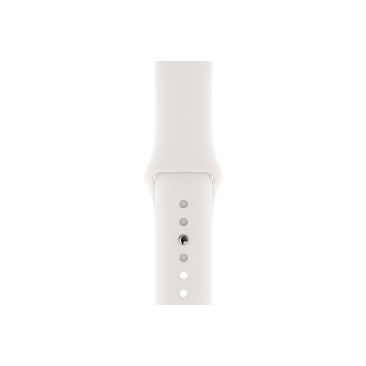 Apple Watch Series 5 GPS + Cellular 40mm Stainless Steel Case with White Sport Band