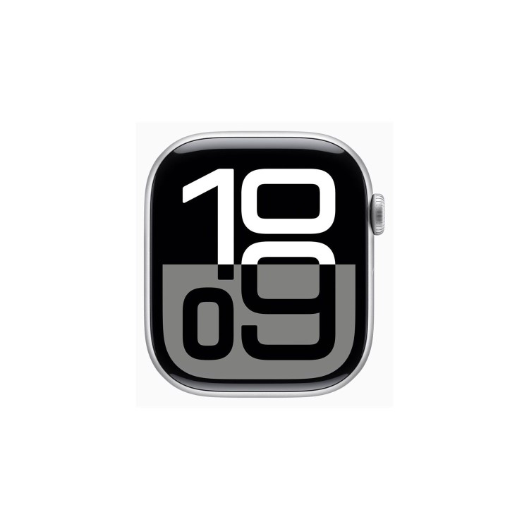 Apple Watch Series 10 GPS + Cellular 42mm Silver Aluminium Case with Blue Cloud Sport Loop