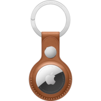 Apple AirTag Leather Key Ring - Saddle Brown