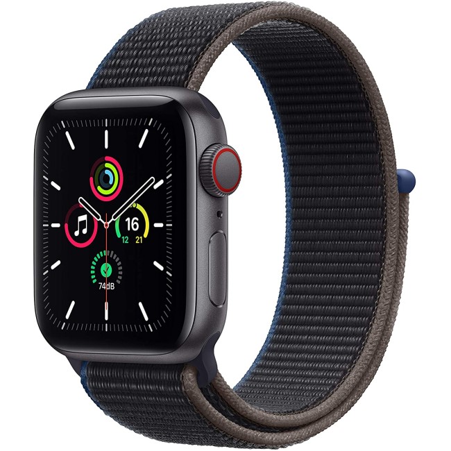 Apple Watch SE GPS + Cellular - 44mm Space Gray Aluminium Case with Charcoal Sport Loop