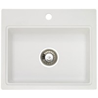 Astracast MZ10RWHOMESK Monza Single Square Bowl Granite ROK Composite Sink in White