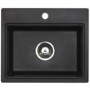 GRADE A1 - Astracast MZ10RZHOMESK Monza Single Square Bowl ROK Metallic Composite Sink in Black