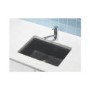 GRADE A1 - Astracast MZ10RZHOMESK Monza Single Square Bowl ROK Metallic Composite Sink in Black