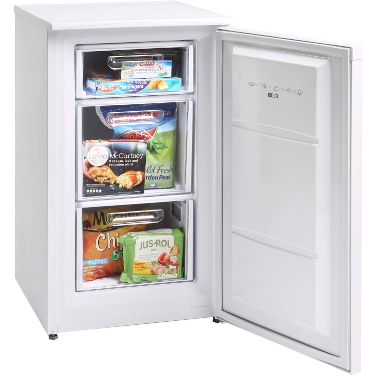 Montpellier MZF48W 48cm Wide Freestanding Upright Under Counter Freezer - White