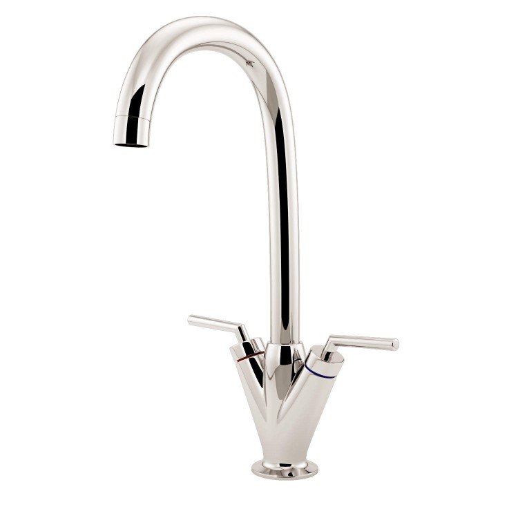 Taylor & Moore Malvern Twin Lever Quarter Turn Chrome Monobloc Kitchen Tap