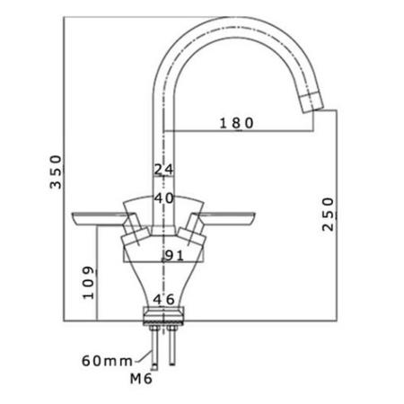 Taylor & Moore Malvern Twin Lever Quarter Turn Chrome Monobloc Kitchen Tap