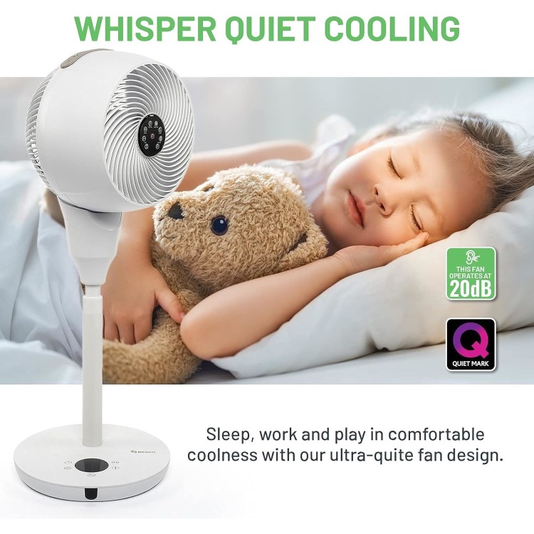 MeacoFan 1056P DC Air Circulator Pedestal Fan - Powerful Super Quiet & Low-Energy