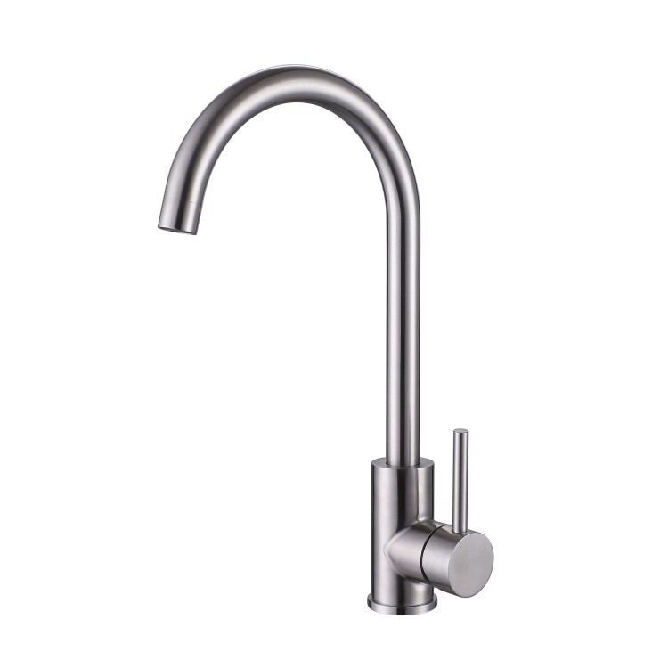 Reginox Brushed Nickel Single Lever Mono Kitchen Sink Mixer Tap - Mino BN