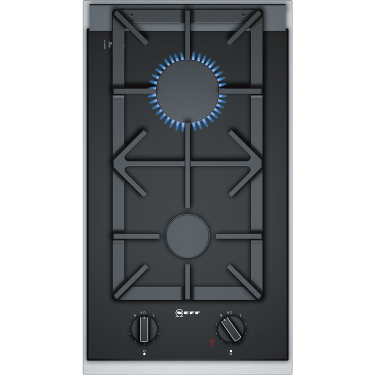 Neff N23TA29N0 30cm Domino Two Burner Gas-on-glass Hob Black
