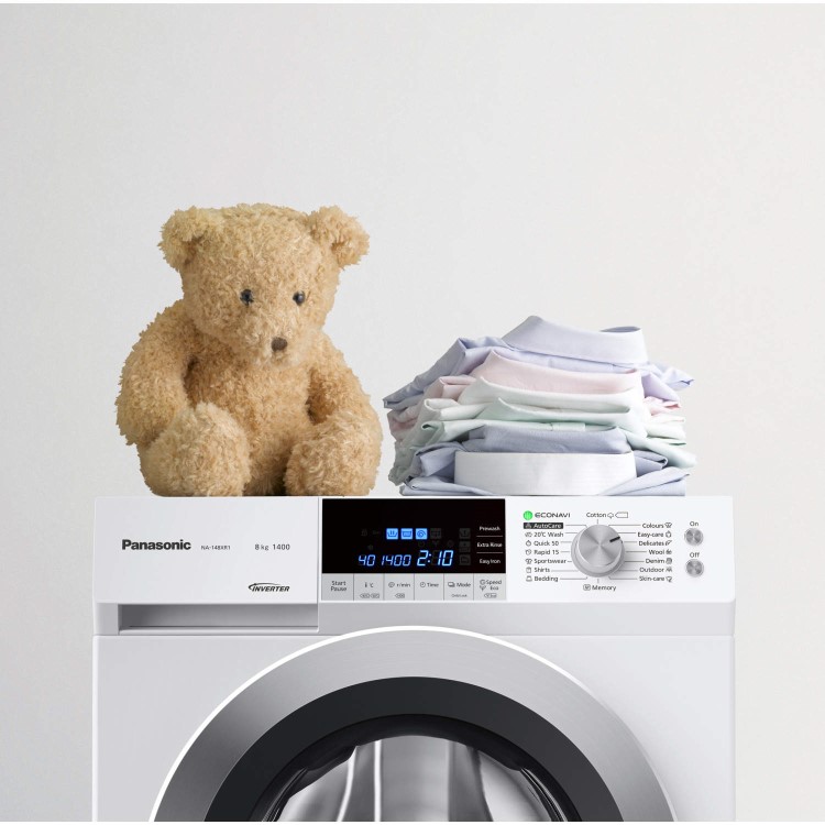 Panasonic NA-148XR1WGB 8kg 1400rpm Freestanding Washing Machine White