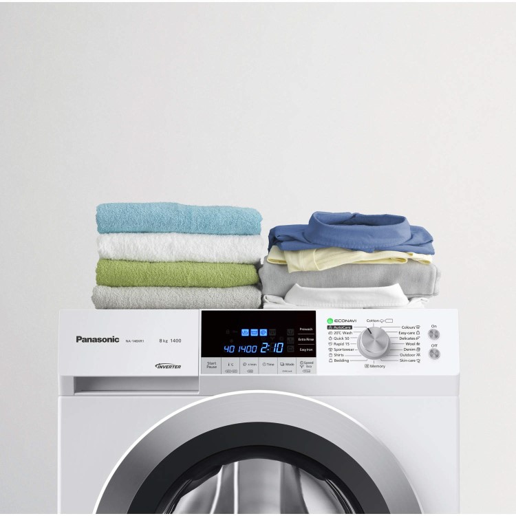 Panasonic NA-148XR1WGB 8kg 1400rpm Freestanding Washing Machine White