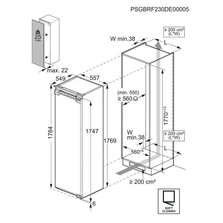 AEG 7000 Series 204 Litre Integrated Upright Freezer
