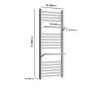 Chrome Towel Radiator 1000 x 500mm - Nazco
