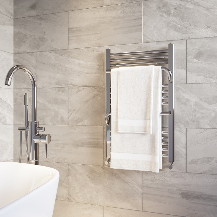 GRADE A2 - Chrome Towel Radiator 800 x 500mm - Nazco