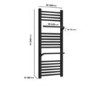 Black Towel Radiator 1000 x 500mm - Nazco