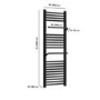 Black Towel Radiator 1200 x 500mm - Nazco