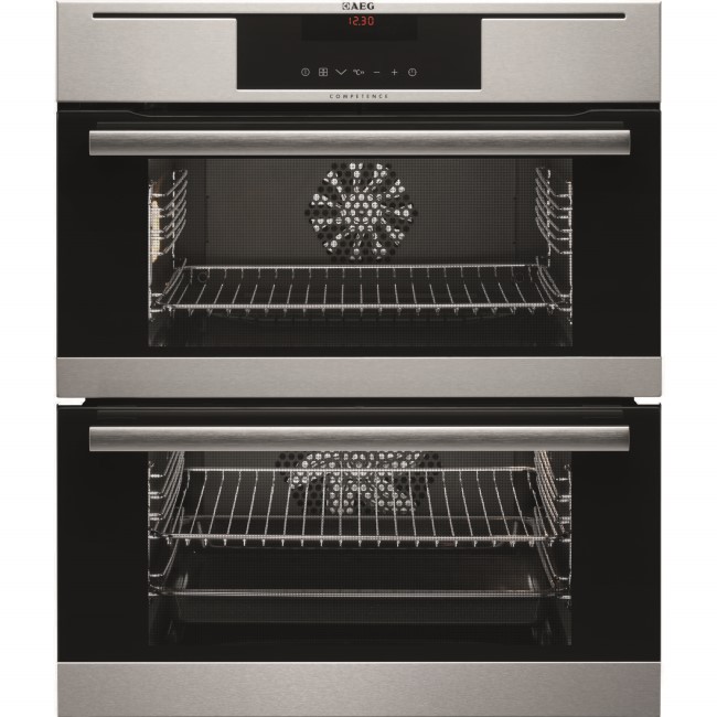 GRADE A1 - AEG NC7013021M Competence Electric Built-under Double Oven Stainless Steel