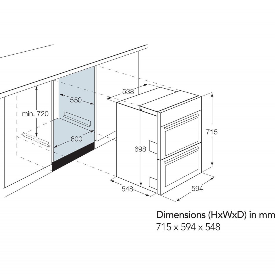 AEG NC7013021M Competence Electric Builtunder Double Oven Stainless