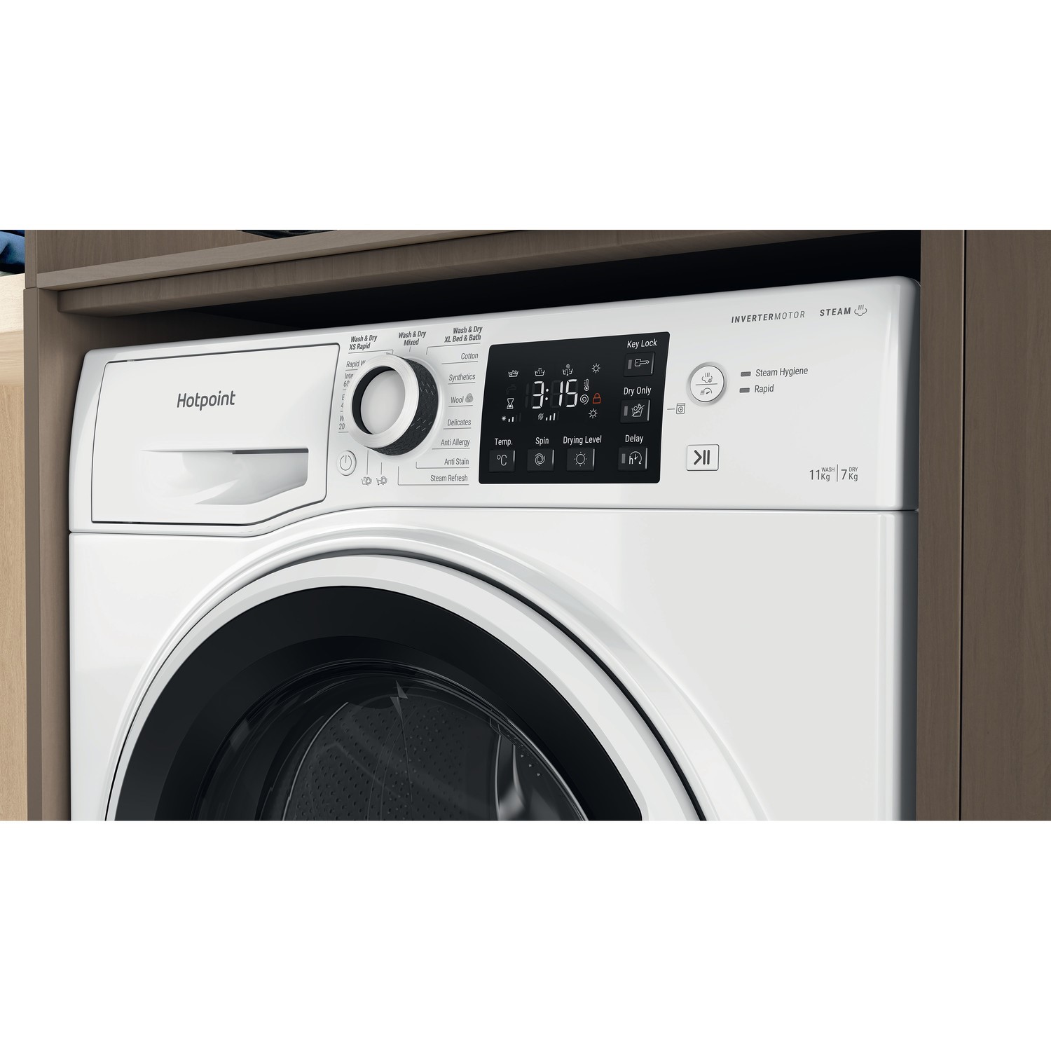 Hotpoint Antistain 11kg Wash 7kg Dry 1600rpm Washer Dryer White