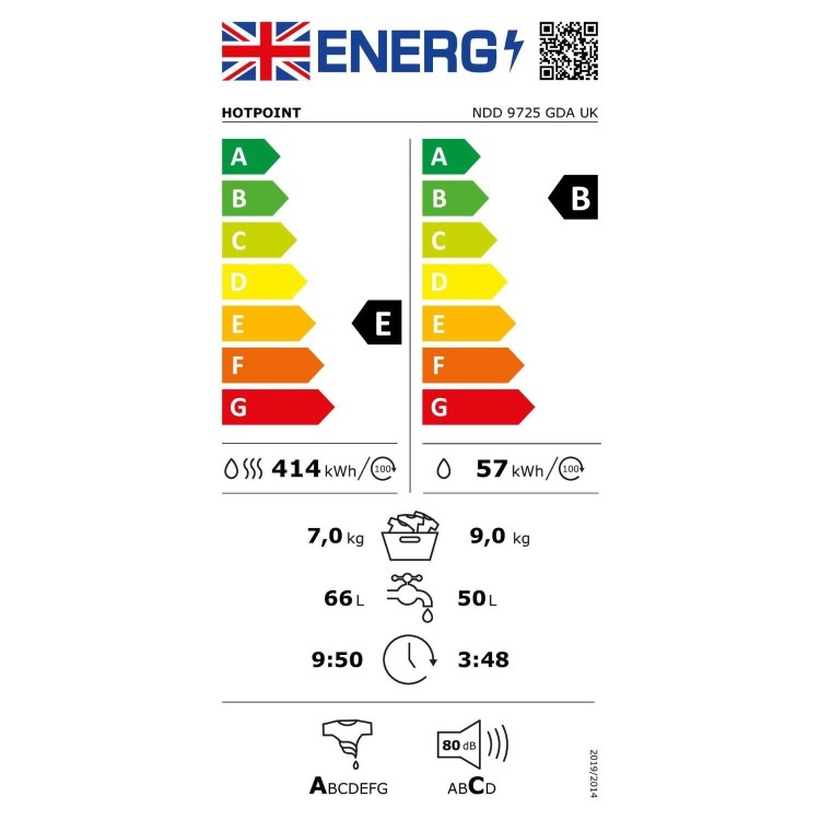 Hotpoint 9kg Wash 7kg Dry 1600rpm Washer Dryer - Graphite